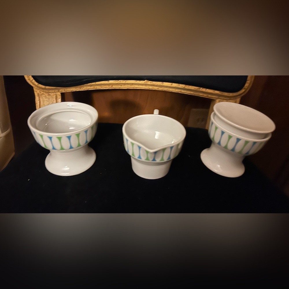 Paul McCobb Contempri Sugar Creamer Sugar 3 Pieces Japan Original Owner MCM